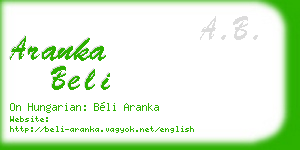 aranka beli business card