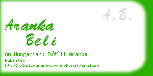 aranka beli business card